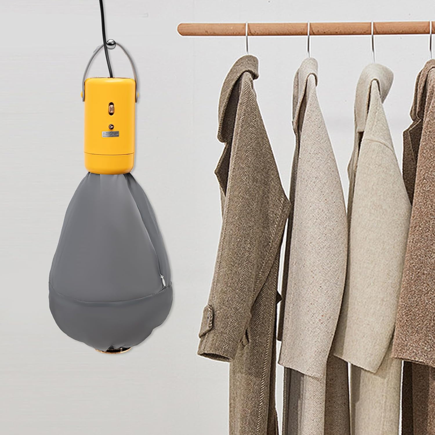 Small Portable Clothes Dryer for Travel 300W Multifunctional Small Dryer Machine for Apartments Home Travel Dorm RVs, Easy to Use (ABS+Nylon Fibre+Yellow)