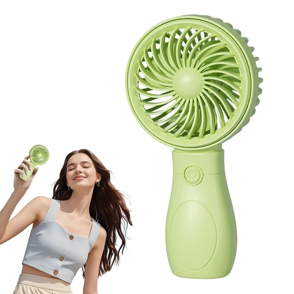 Small Portable Fan, Low Noise Adjustable Cooler | Small Handheld Fan | for Indoor Outdoor Home Office Travel Commuting Walking Hiking, Green