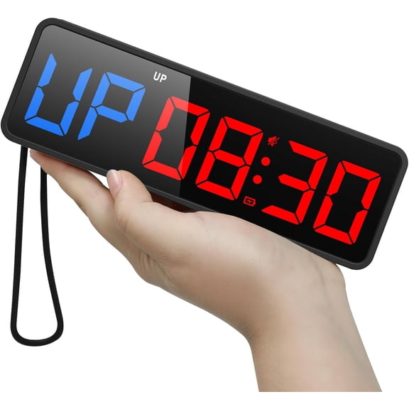 Small Portable Gym Timer Clock Strong Magnet Workout Interval Timer with Powerful Battery Stopwatch Remote Control Adjustable Brightness Fitness Digital Timer for Home/Garage/Boxing