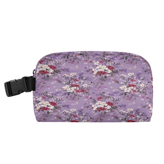 Small Portable Lunch Bag Meal Package For Lunch Work Picnics Traveling Long Distances9X5.5 Jasmine Flower on Purple Background