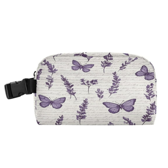 Small Portable Lunch Bag Meal Package For Lunch Work Picnics Traveling Long Distances9X5.5 Lavender Flowers and Butterflies