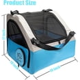thumbnail image 1 of Small Portable Pet Crate for Car Travel, 19"x19"x17" Foldable Dog & Cat Carrier with Secures Seatbelt & Headrest Strap, Oxford Soft-Sided Pet Kennel with Removable Bed for Small Pets, 1 of 7