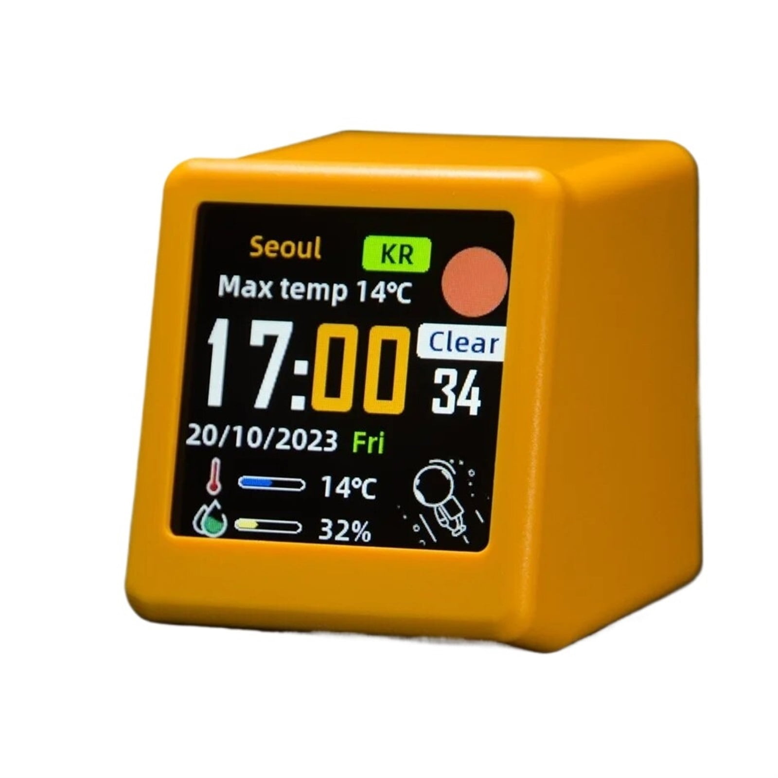 Small Portable Smart Weather Station Display Weather Temperature Humidity Time Alarm Clock Desktop Decoration