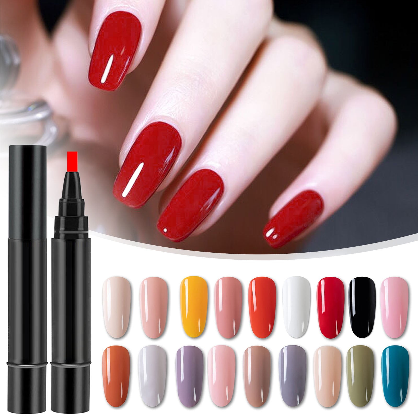 Small and Portable Travel-Friendly 3-in-1 Nail Glue Pen with 36 Vibrant ...