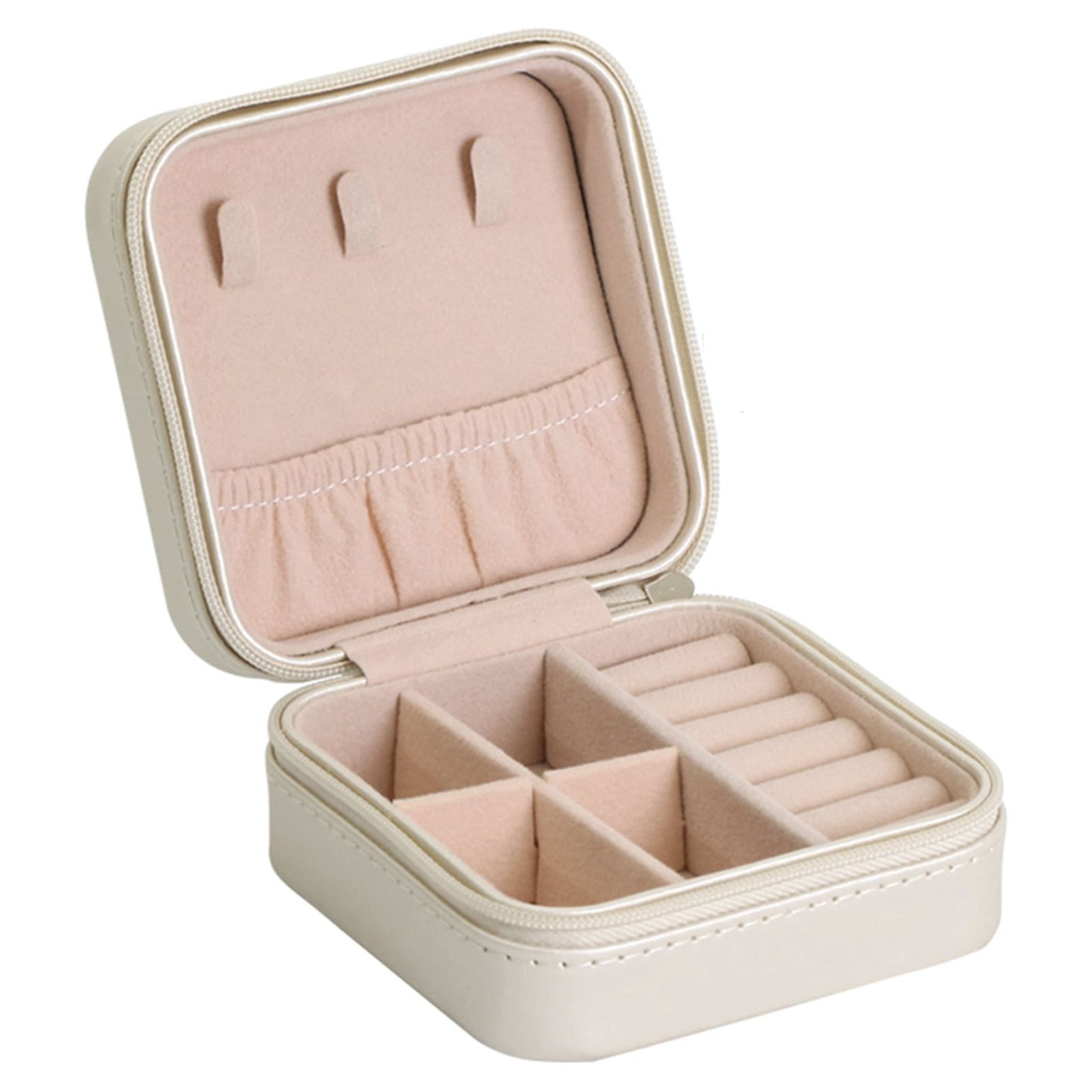 Small Portable Travel Jewelry Box Organizer Storage Case for Rings Earrings Necklaces - image 1 of 7