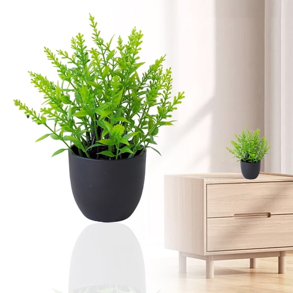 Small Potted Artificial Greenery Plant, Faux Plant Combination for Indoor Home Tabletop Decoration, 1 Piece