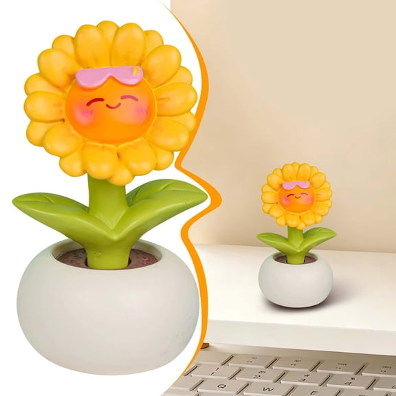 Small Potted Resin Cactus Decor Set, No Maintenance Faux Succulent Ornaments for Indoor & Auto Dashboard Decoration