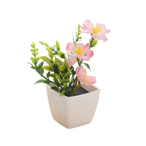 Small Potted Silk Succulent, for Desk Home, No Watering Needed, Pink, 12cm