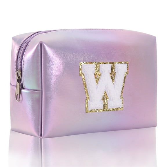 Small Pouch for Feminine Products Travel Vanity Case with Lights Make up Cases Big Makeup Bag Scrunch Makeup Case Clear Top Large Capacity Embroidered Alphabet Makeup Bag Toiletry Bag Travel Storage