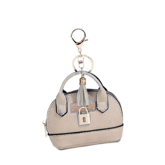 Small Pouches Keychain Charm Coin Purse PU Leather Organizers for Women Lipsticks Card and Data Cable Storage Solution