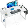 Small Power Outlets and USB Port Computer Desk for Home Office Gaming