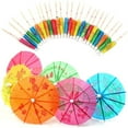 Small Protractor 50PCS Drink Parasols For Tropical Drinks Fruit Label