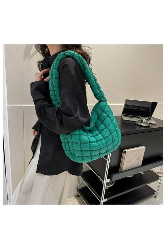 Small Puffer Tote Bag for Women, Puffer Quilted Shoulder Bag, Puffy Bubble Tote Bag, Soft Lightweight Purse Handbag