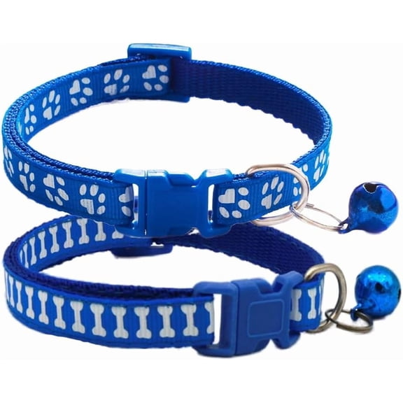 Small Puppy Collar Boy with Bell, Soft Nylon Identification Cat Collars with Bells for XXS Xs Small Tiny Little Pet Dogs Female Kitten Girls Animal, Neck 7.5-12.5 Inch