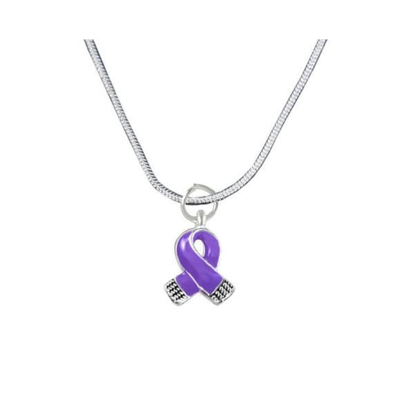 Small Purple Ribbon Necklaces
