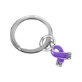 thumbnail image 1 of Small Purple Ribbon Split Ring Keychain, 1 of 2