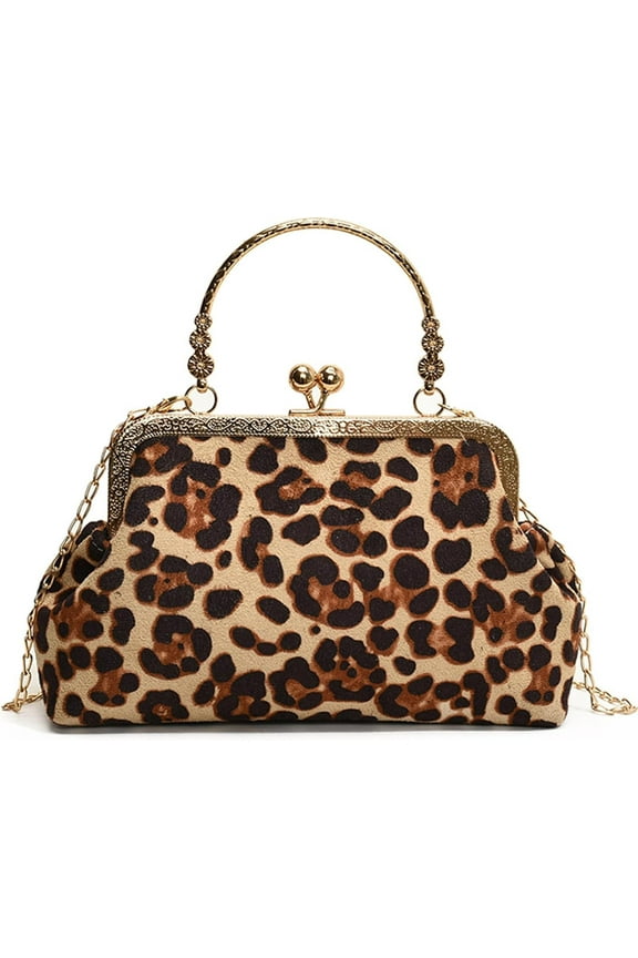 Small Purse for Women Formal Evening Bag Leopard Clutch Bag Animal Print Clutch Purses Dark Brown Crossbody Bags
