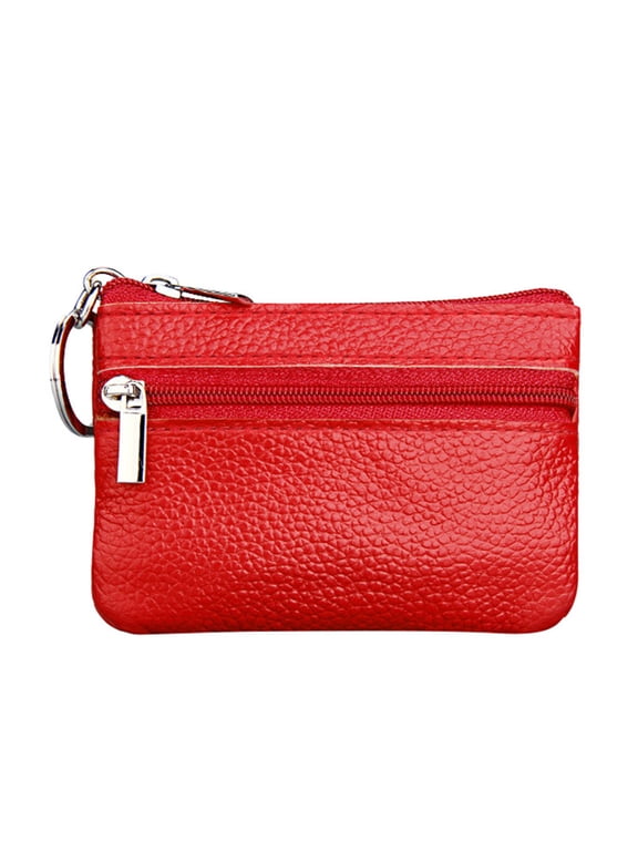 Small Purses, Leather Zipper Change Purse Slim and Portable Coin Pouch for Daily Use