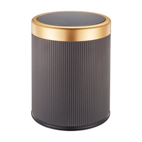 Small Push Button Trash Can with Lid Compact Waste Basket Odor Sealing Garbage Bin for Bathroom Bedroom Kitchen Office Desk Small Spaces Under Sink Slim Trash Can White