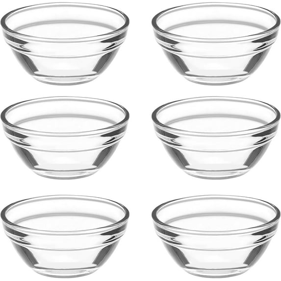 Small Pyrex Prep Mixing Bowls: 2.3x1.1Inch Mini Prep Bowls Stackable Glass Serving Bowls for Kitchen Prep - Dessert - Dips - Salad - Candy Dishes