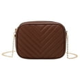 thumbnail image 1 of Small Quilted Crossbody Bag Trendy Designer Mini Shoulder Bag Phone Wallet Purse for Women Messenger Bags Solid Color Brown, 1 of 3
