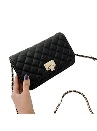 Small Purse - Quilted Crossbody Bag for Women - Gold Chain Clutch