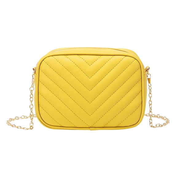 Small Quilted Crossbody Bags for Women Trendy Leather Shoulder Purse Handbags with Chain Strap Travel Daypack