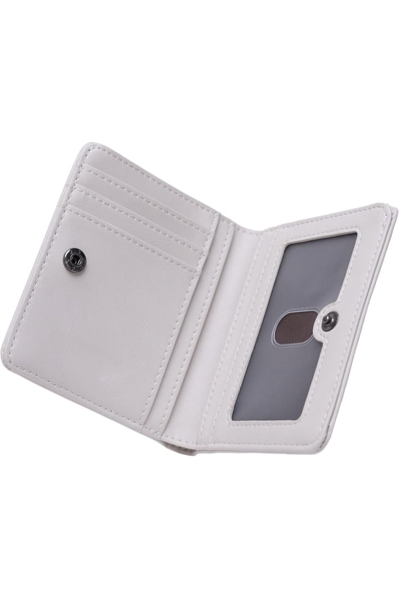 Small RFID Wallet for Women Slim Compact Bifold Pocket Ladies Travel Mini Purse (White)