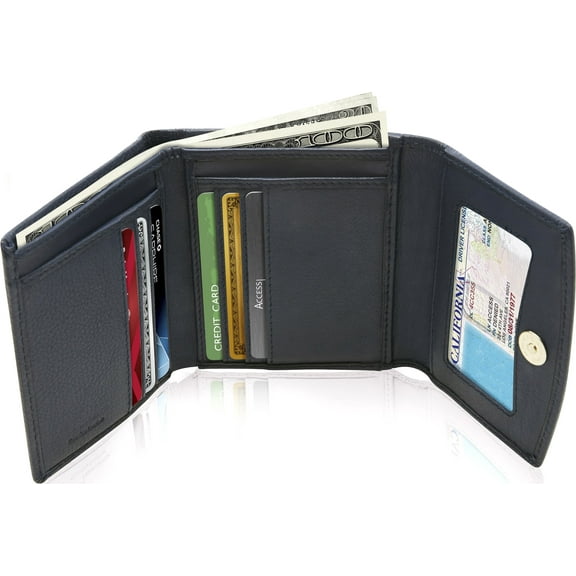 Small RFID Wallets For Women - Leather Slim Compact Trifold Womens Wallet Credit Card Holder Mini Coin Pouch Gifts For Women