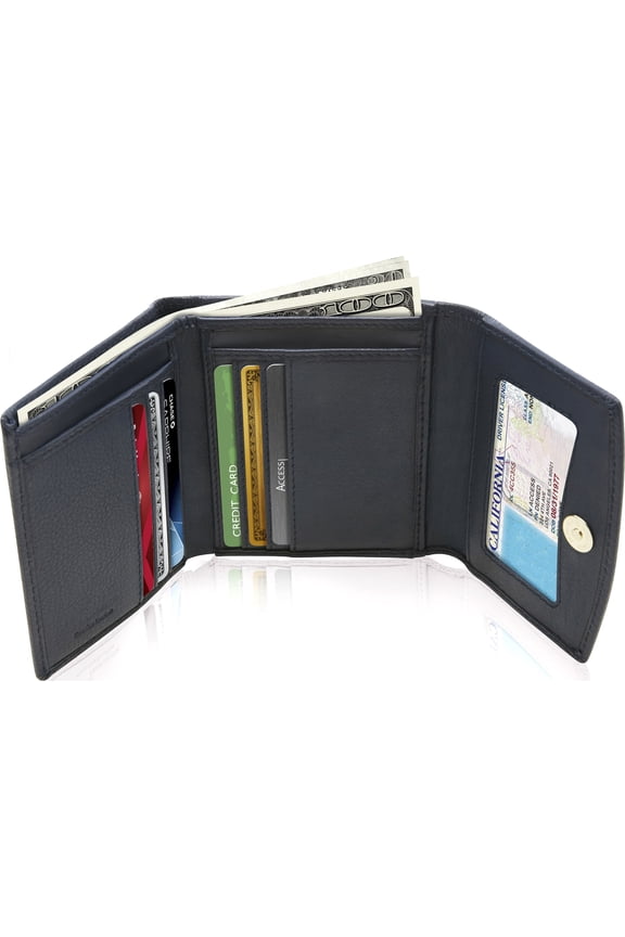 Small RFID Wallets For Women - Leather Slim Compact Trifold Womens Wallet Credit Card Holder Mini Coin Pouch Gifts For Women