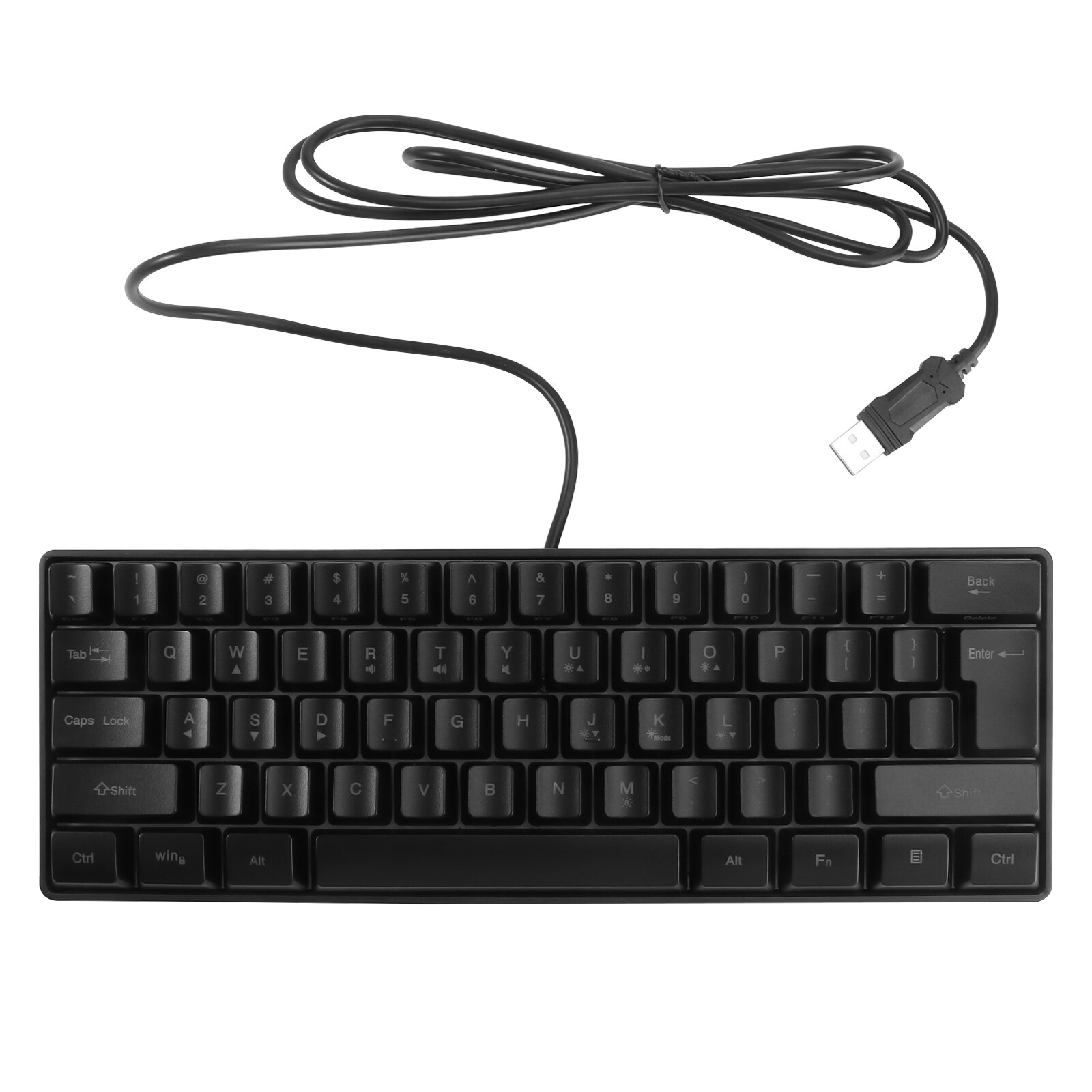 Small RGB Backlit Gaming Keyboard Wired 61 Keys Office Gaming Keyboard ...