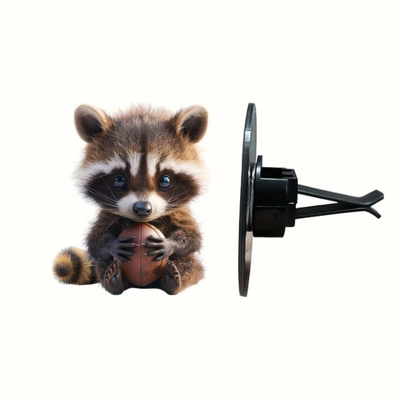 Small Raccoon 2D Flat Car Outlet Clip- Car Diffuser