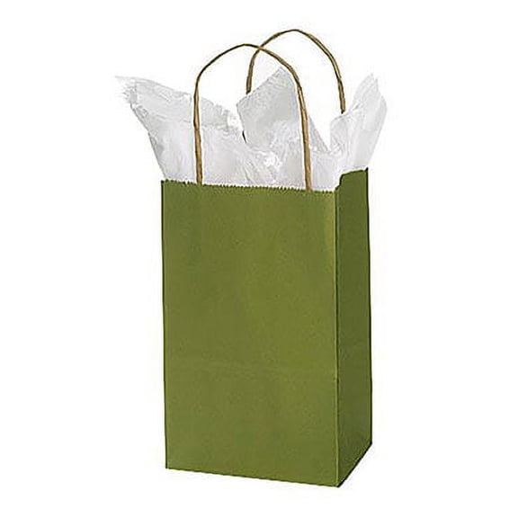 Small Rain Forest Paper Shopping Bags - 5 L x 3 D x 8 H - Case of 100- Bags with Handles - Premium Paper Shopping Bags for Retail - Shopping Bags with Handles - Multiuse Paper Retail Bags