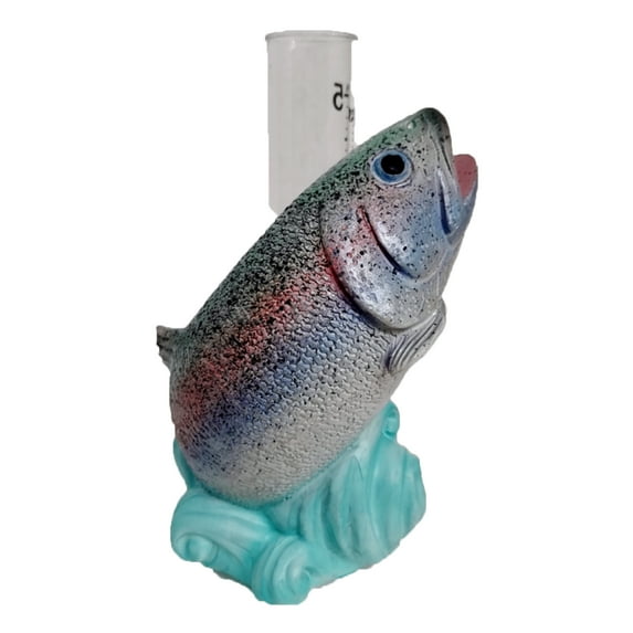 Small Rain Gauge Outdoor Garden Decor Guage for Deck or Yard Rain Water Catcher Gages Outdoors Fish (North American Rainbow Trout)