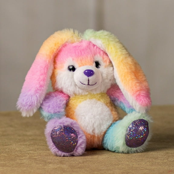 Small Rainbow Sherbet Bunny 6 inch Plush Toy - Soft & Colorful Stuffed Animal for Kids, Ideal Gift