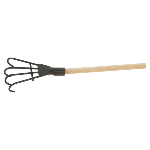 DancingRoom Mini Metal Rake with Wooden Handle
