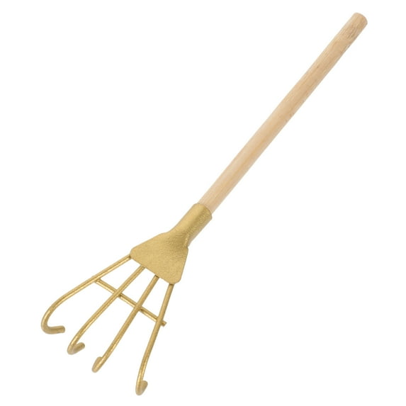 Small Rake Tool Mini Metal Rake With Wooden Handle Garden Drawing Rake for Kids Playing