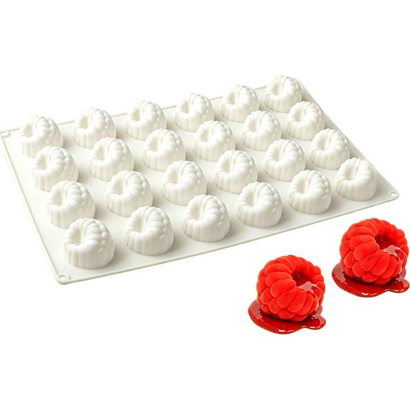 Small Raspberry Mousse Silicone Mold,3D Berry Cake Decorating Mold for Chocolate, Pudding, Candy