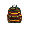 thumbnail image 1 of Small Rasta Aztec Tribal Print Pattern Cushioned Backpack Daypack Purse Water Bottle Holder - Handmade Bag Boho Accessories, 1 of 3