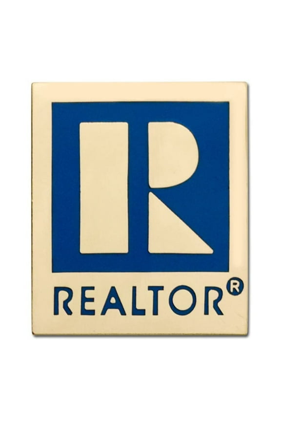 Small Realtor Logo Branded Gold Lapel Pin with Magnetic Back, 0.5in x .63in