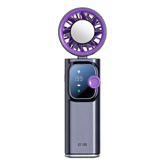 Small Rechargeable Handheld Fan With Digital Screen 199 Levels draft Control And Long Battery Life
