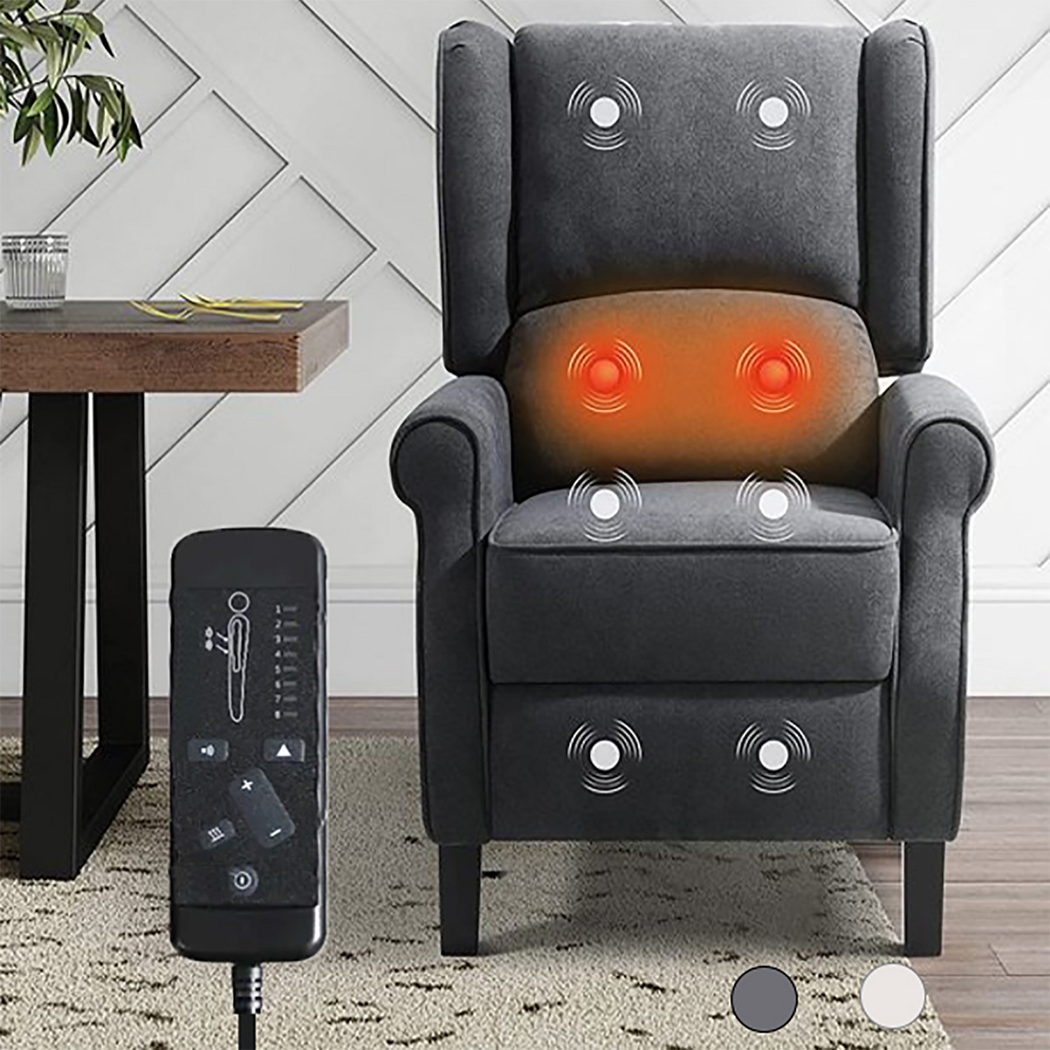 Small Recliner Chair for Small Spaces,Wingback Recliner Chair with Heat