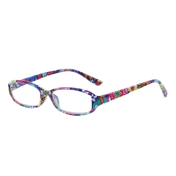 Small Rectangle Flower Print Anti-blue Light Reading Glasses 2.50 Spring Hinges Readers for Women +2.50 strength