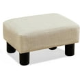 thumbnail image 1 of Small Rectangle Foot Stool, PU Linen Fabric Footrest Ottoman with Non-Skid Plastic Legs, Modern Rectangle Footrest Small Step Stool Ottoman for Couch, Desk, Office, Living Room, Beige, 1 of 15