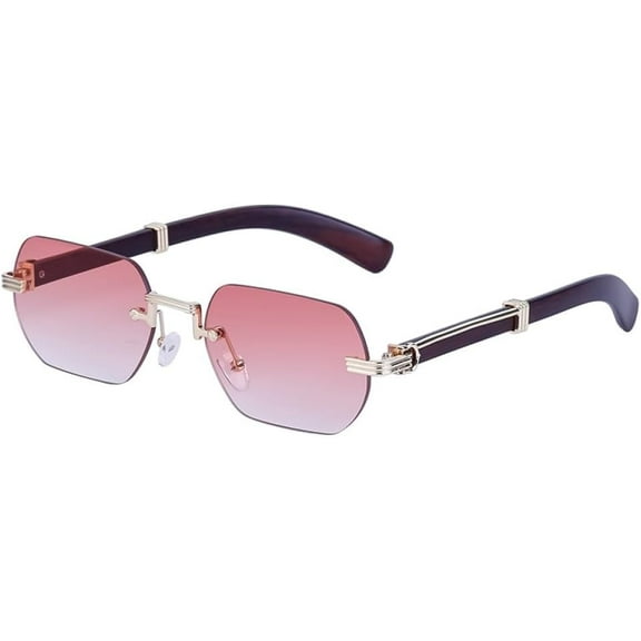 Small Rectangle Rimless Sunglasses Men Frameless Sun Glasses for Male Shades， Sunglasses 14727