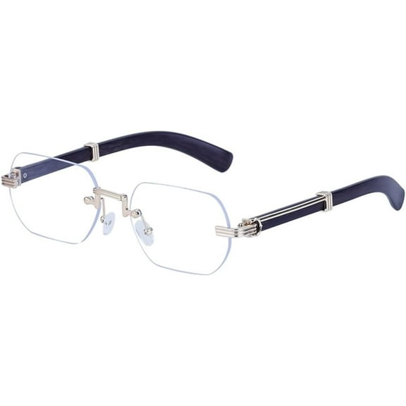 Small Rectangle Rimless Sunglasses Men Frameless Sun Glasses for Male Shades， Sunglasses 14727