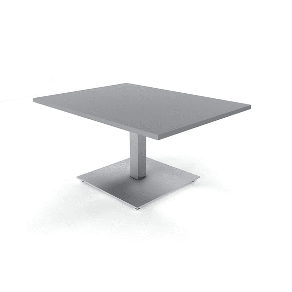 Small Rectangle Shaped Coffee Table With Square Metal Base 3'x4'
