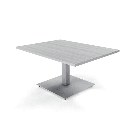 Small Rectangle Shaped Coffee Table With Square Metal Base 3'x4'
