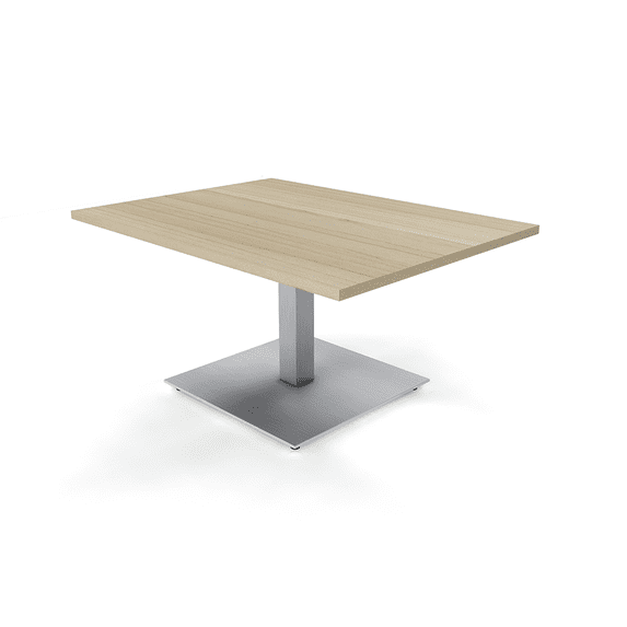 Small Rectangle Shaped Coffee Table With Square Metal Base 3'x4'