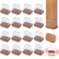 thumbnail image 1 of Small Rectangle Silicone Chair Leg Caps with Felt Pads, 16PCS Rectangular Clear Chair Leg Floor Protectors for Hardwood Floors, Chair Leg Covers to Protect Floors, Fit Length 0.9"-1.3" Width 0.6"-0.9", 1 of 7